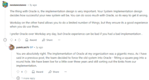 A Reddit thread with user views on implementing Oracle